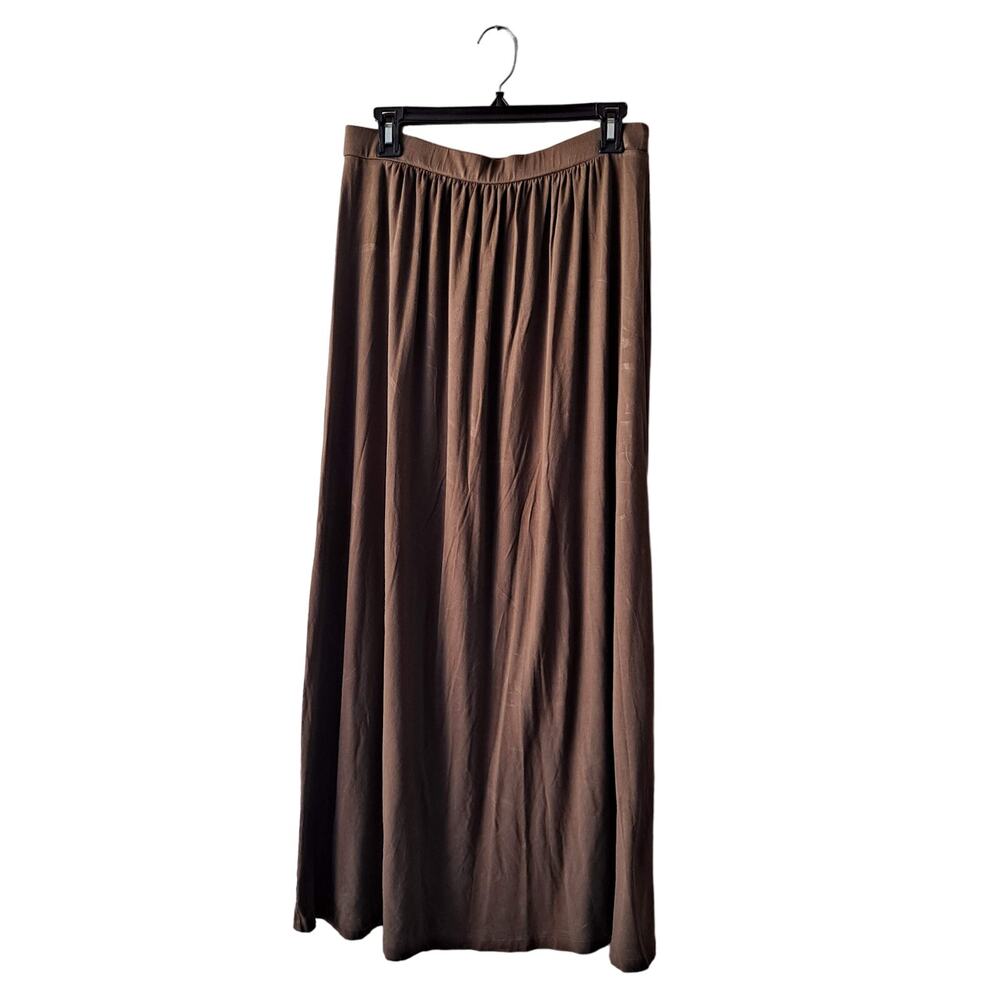 Boden Maxi Skirt Viscose Blend Pull On Elastic Waist A-Line Olive Green Size 12R